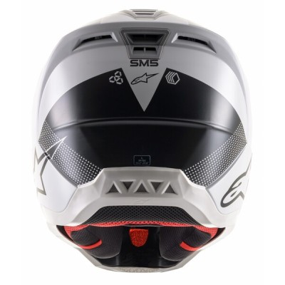 Casque Alpinestars S-M5 Rayon Gris Clair Noir Argent Matt 