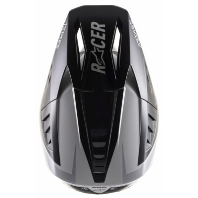 Casque Alpinestars S-M5 Rayon Gris Clair Noir Argent Matt 