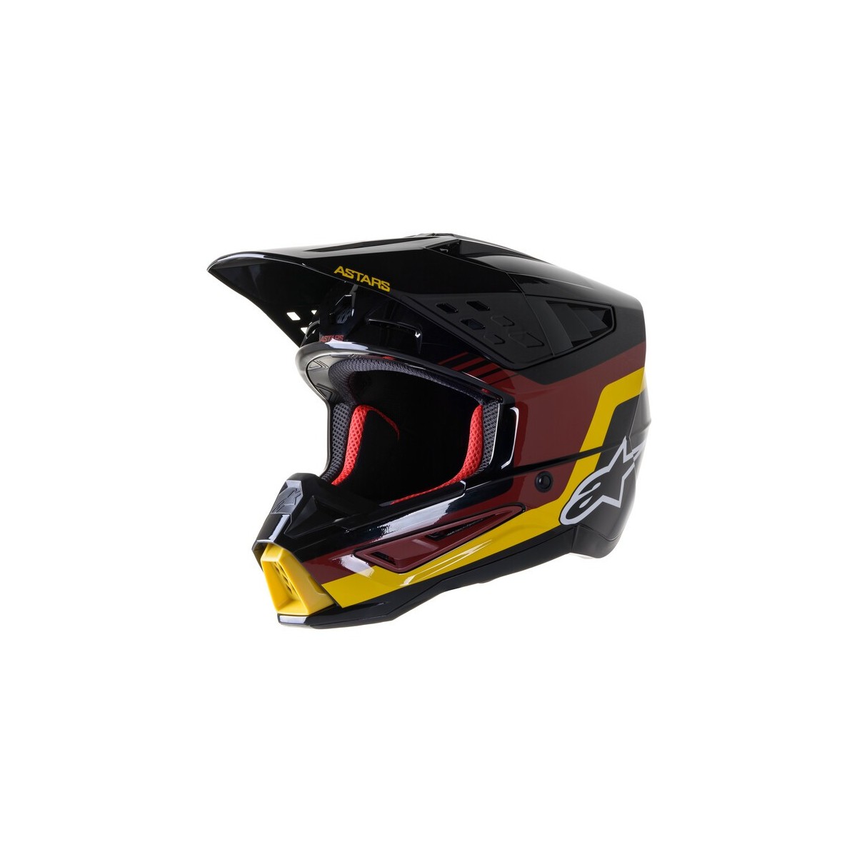 Casque Alpinestars S-M5 Venture Noir Bordeaux Jaune Brillant 