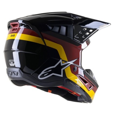 Casque Alpinestars S-M5 Venture Noir Bordeaux Jaune Brillant 
