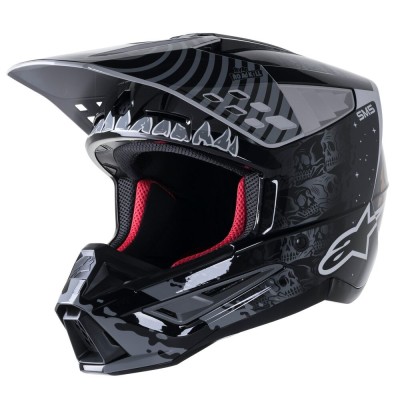 Casque Alpinestars S-M5 Solar Flare Noir Gris Or Brillant 