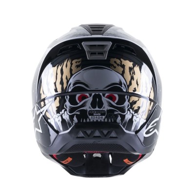Casque Alpinestars S-M5 Solar Flare Noir Gris Or Brillant 
