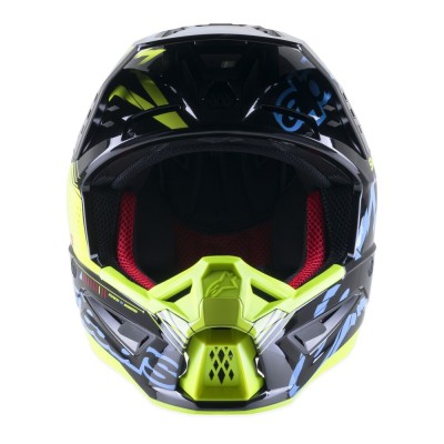 Casque Alpinestars S-M5 Action Noir Cyan Jaune Fluo Brillant 