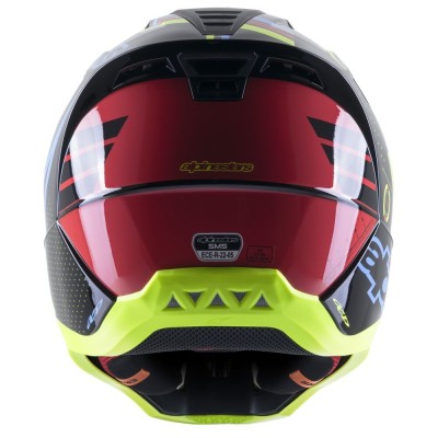 Casque Alpinestars S-M5 Action Noir Cyan Jaune Fluo Brillant 
