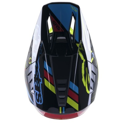 Casque Alpinestars S-M5 Action Noir Cyan Jaune Fluo Brillant 