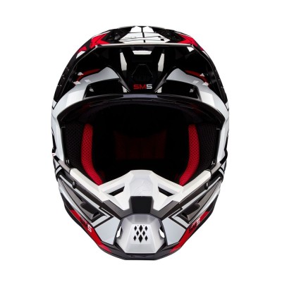 Casque Alpinestars S-M5 Action 2 Noir Blanc Rouge Vif Brillant 