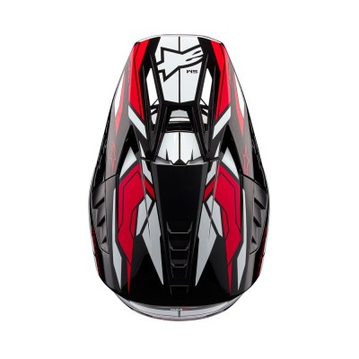 Casque Alpinestars S-M5 Action 2 Noir Blanc Rouge Vif Brillant 