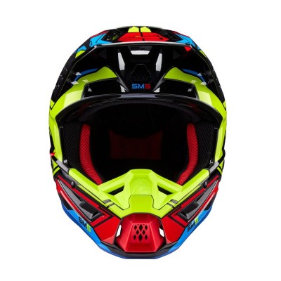 Casque Alpinestars S-M5 Action 2 Noir Jaune Fluo Rouge Vif Brillant 