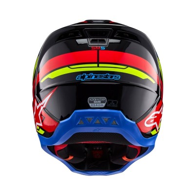 Casque Alpinestars S-M5 Action 2 Noir Jaune Fluo Rouge Vif Brillant 