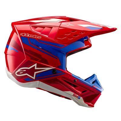 Casque Alpinestars S-M5 Action 2 Rouge Vif Bleu Brillant 