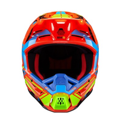 Casque Alpinestars S-M5 Action 2 Orange Fluo Cyan Jaune Fluo Brillant 