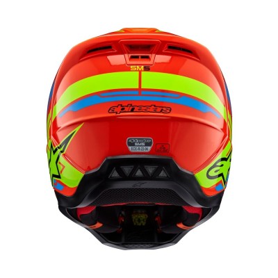 Casque Alpinestars S-M5 Action 2 Orange Fluo Cyan Jaune Fluo Brillant 