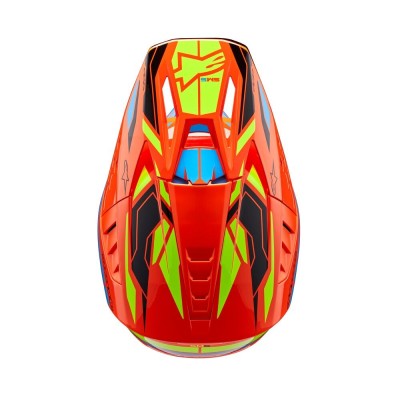 Casque Alpinestars S-M5 Action 2 Orange Fluo Cyan Jaune Fluo Brillant 