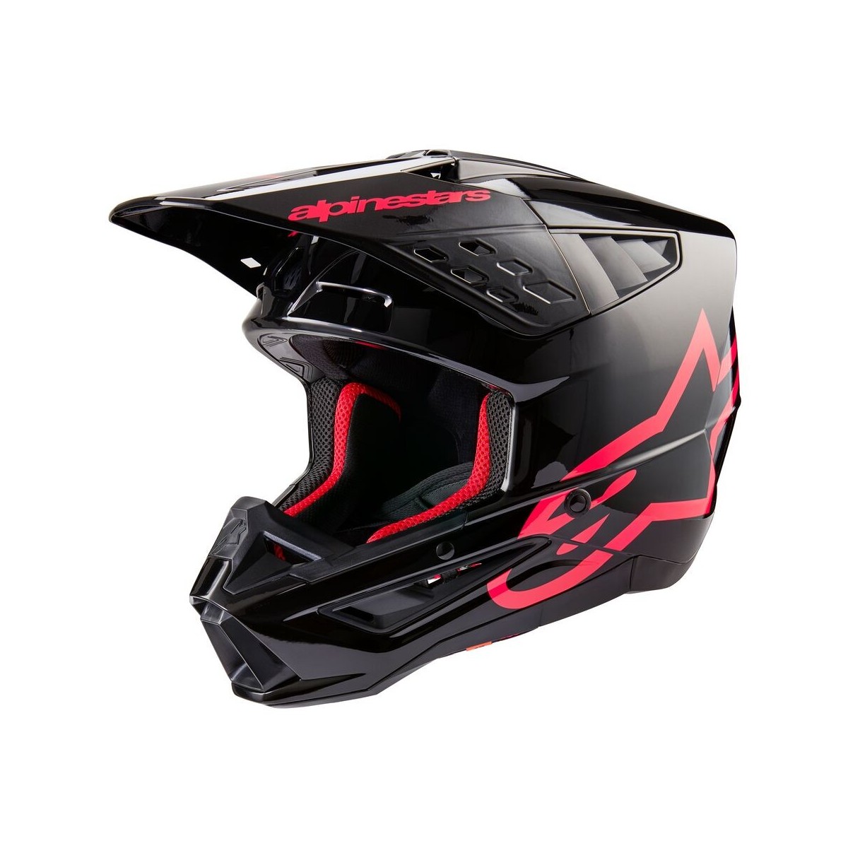 Casque Alpinestars S-M5 Corp Noir Rose Diva Brillant 