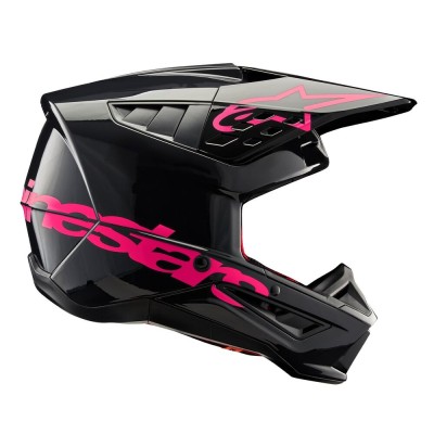 Casque Alpinestars S-M5 Corp Noir Rose Diva Brillant 
