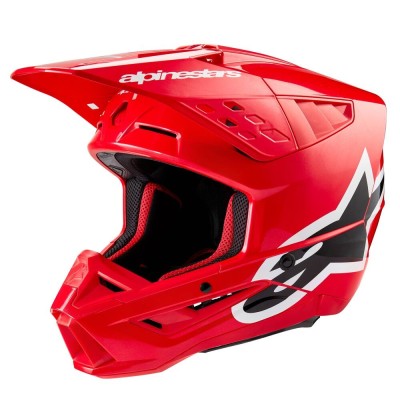 Casque Alpinestars S-M5 Corp Rouge Vif Brillant 