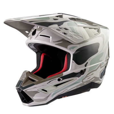 Casque Alpinestars S-M5 Mineral Gris Vert Celeste Brillant 