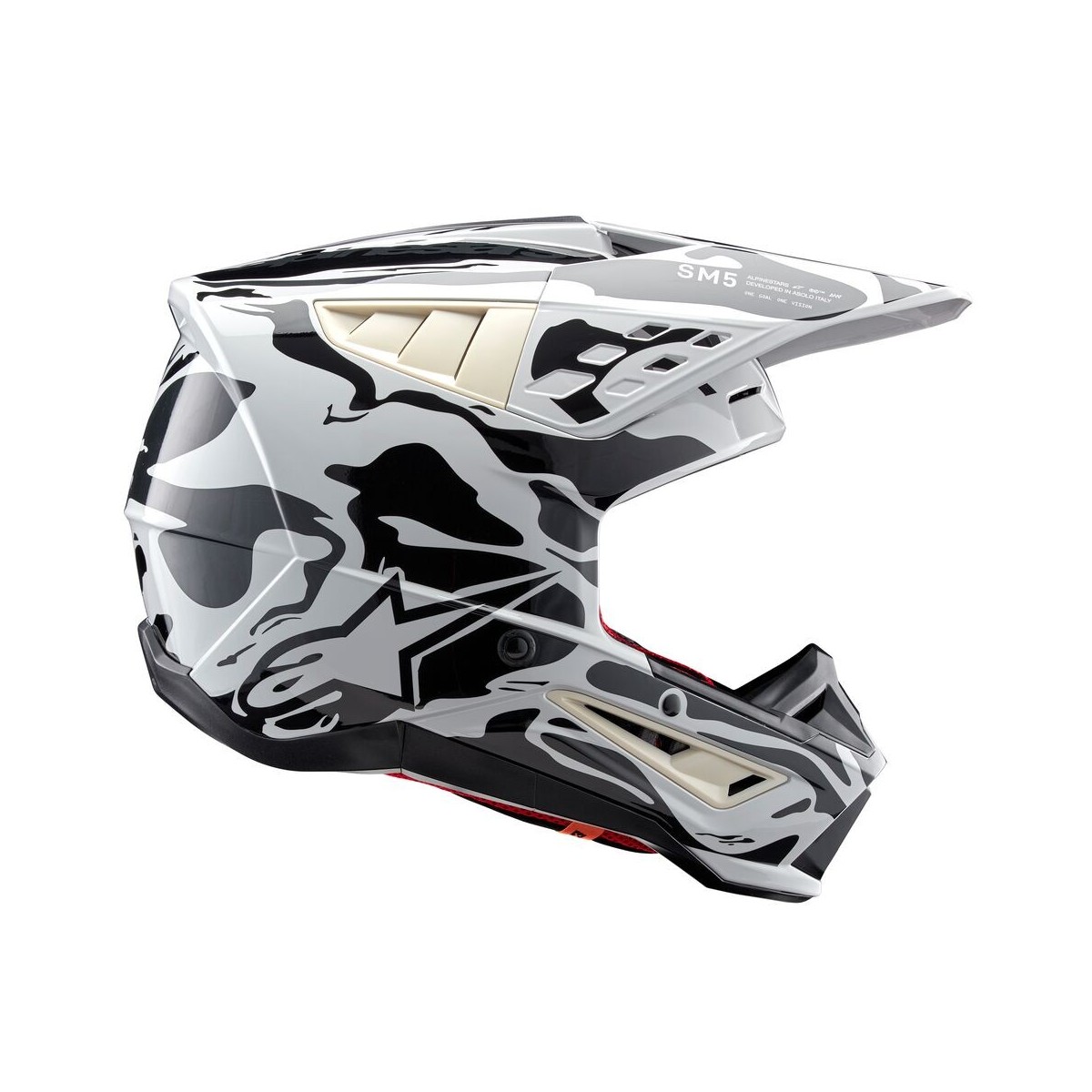Casque Alpinestars S-M5 Mineral Gris clair Gris Foncé Brillant 