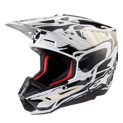 Casque Alpinestars S-M5 Mineral Gris clair Gris Foncé Brillant 