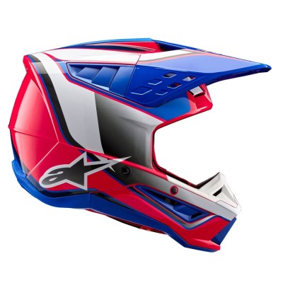 Casque Alpinestars S-M5 Sail Blanc Rose Diva Bleu Enamel Brillant 