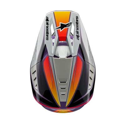 Casque Alpinestars S-M5 Sail Violet Noir Argent Brillant 