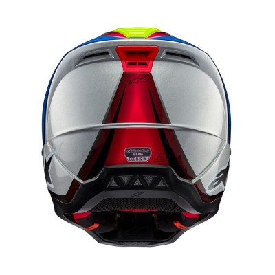 Casque Alpinestars S-M5 Sail Jaune Fluo Blue Enamel Argent Brillant 