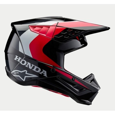 Casque Alpinestars S-M5 Honda Noir Rouge Brillant 