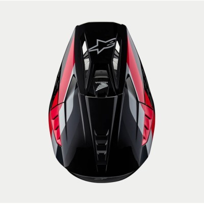 Casque Alpinestars S-M5 Honda Noir Rouge Brillant 