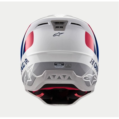 Casque Alpinestars S-M5 Honda Blanc Bleu Rouge Brillant 