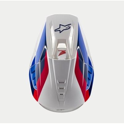 Casque Alpinestars S-M5 Honda Blanc Bleu Rouge Brillant 