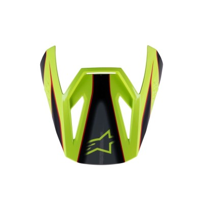 Visière Alpinestars S-M3 Fray Rouge Jaune Fluo Noir Brillant 