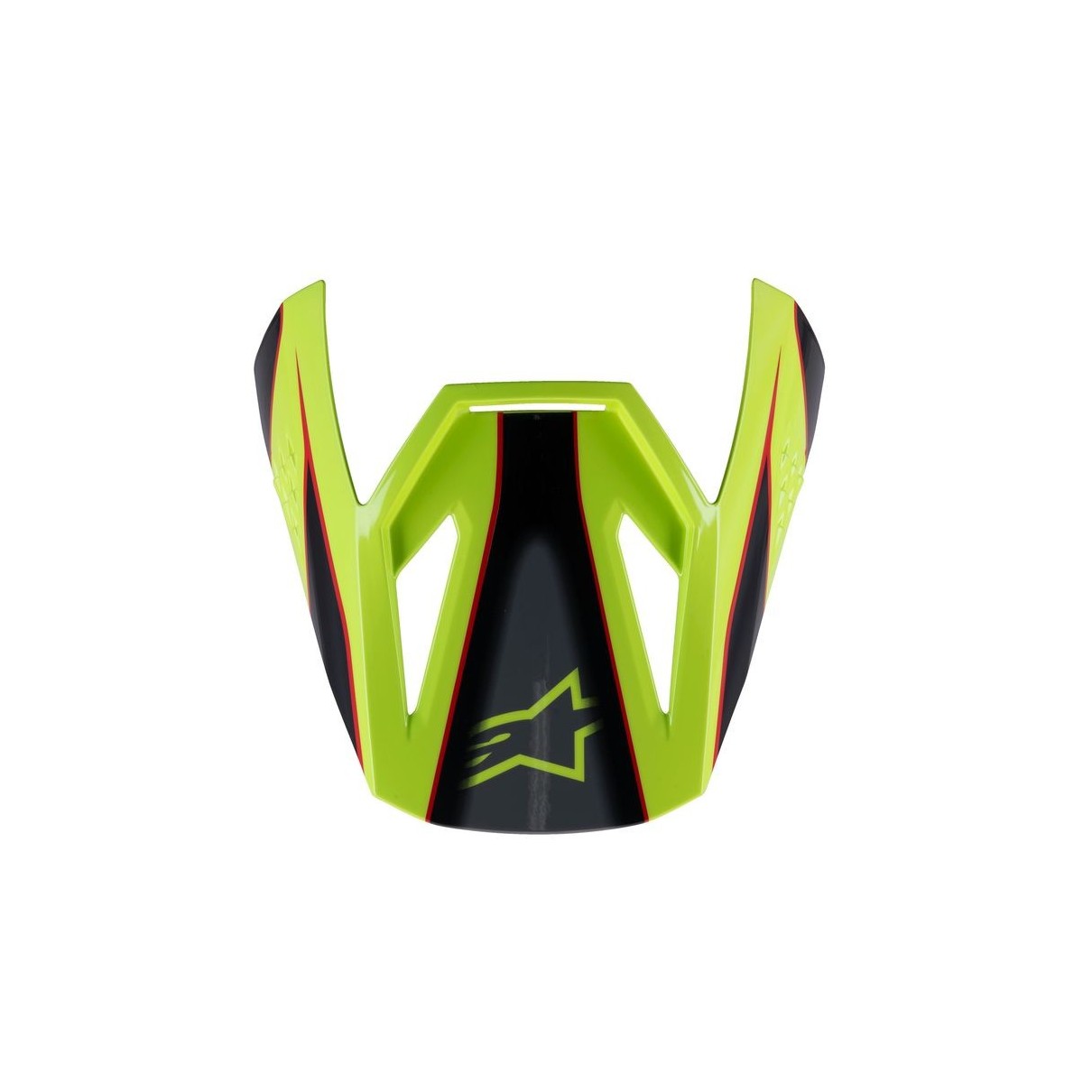 Visière Alpinestars S-M3 Fray Rouge Jaune Fluo Noir Brillant 