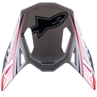 Visiere Alpinestars S-M10 Meta 2 Blanc Rouge Bleu Brillant 