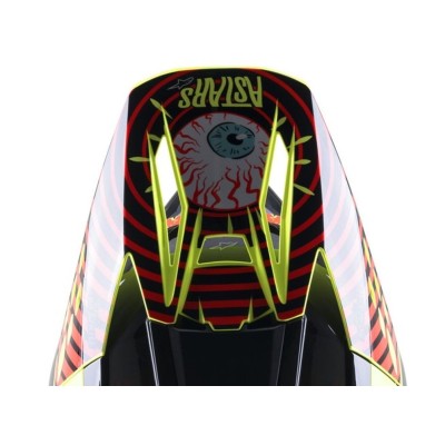Visiere Alpinestars S-M5 Solar Flare Noir Rouge Fluo Jaune Fluo Brillant 