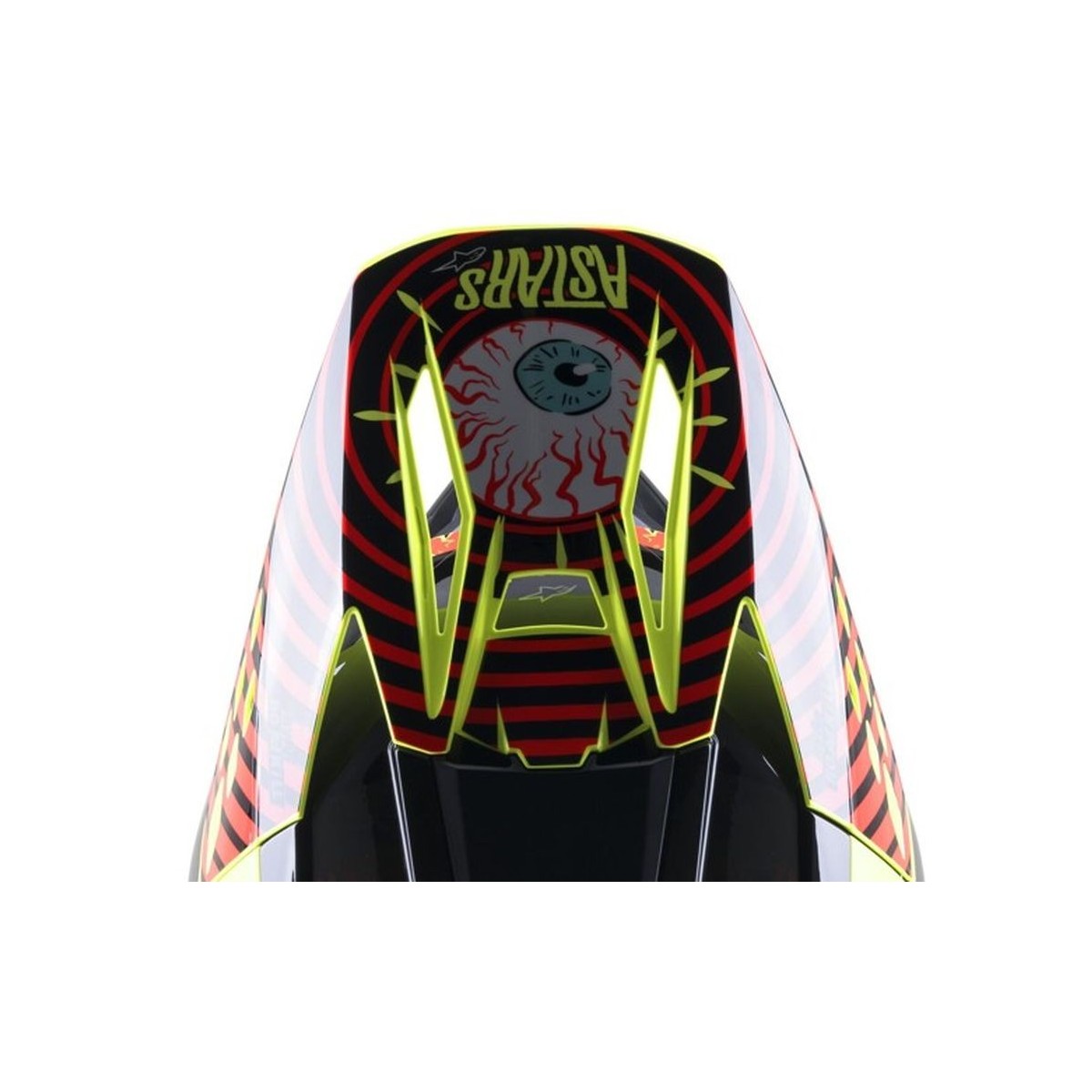Visiere Alpinestars S-M5 Solar Flare Noir Rouge Fluo Jaune Fluo Brillant 