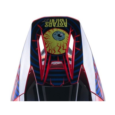 Visiere Alpinestars S-M5 Solar Flare Noir Bleu Rouge Fluo Brillant 