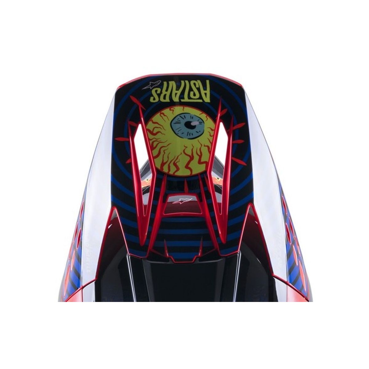 Visiere Alpinestars S-M5 Solar Flare Noir Bleu Rouge Fluo Brillant 