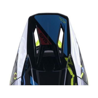 Visiere Alpinestars S-M5 Action Noir Cyan Jaune Fluo Brillant 