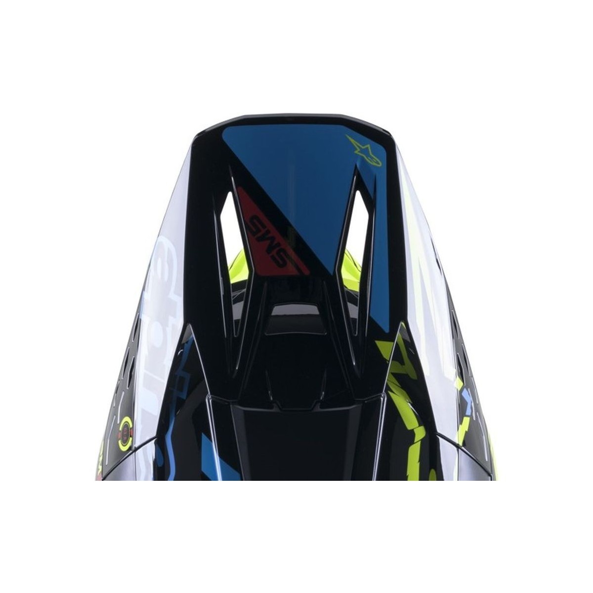 Visiere Alpinestars S-M5 Action Noir Cyan Jaune Fluo Brillant 