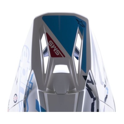 Visiere Alpinestars S-M5 Action Blanc Cyan Bleu Foncé Brillant 