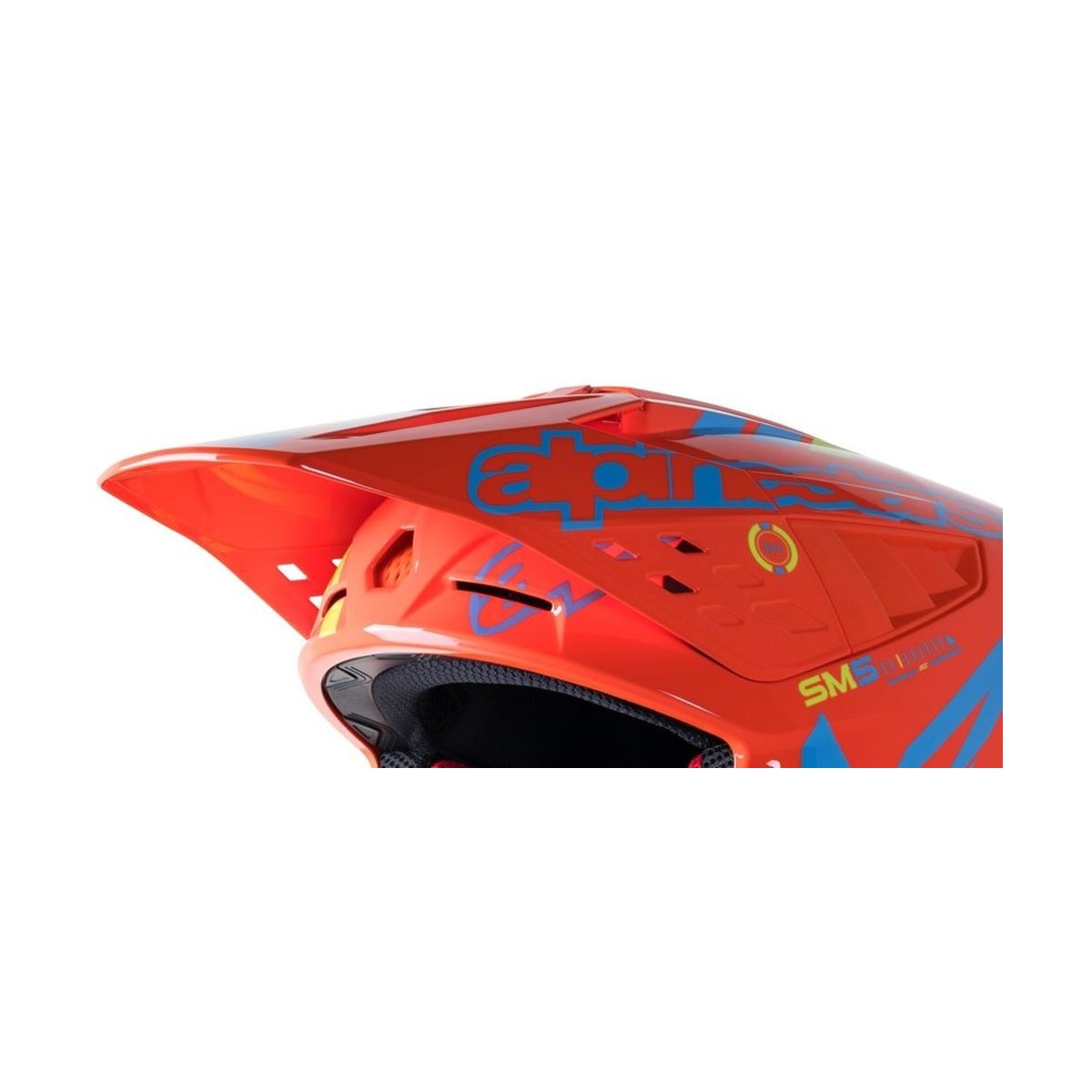 Visiere Alpinestars S-M5 Action Orange Fluo Cyan Jaune Fluo Brillant 