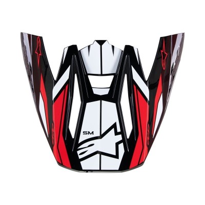 Visière Alpinestars S-M5 Action 2 Noir Blanc Rouge Vif Brillant 