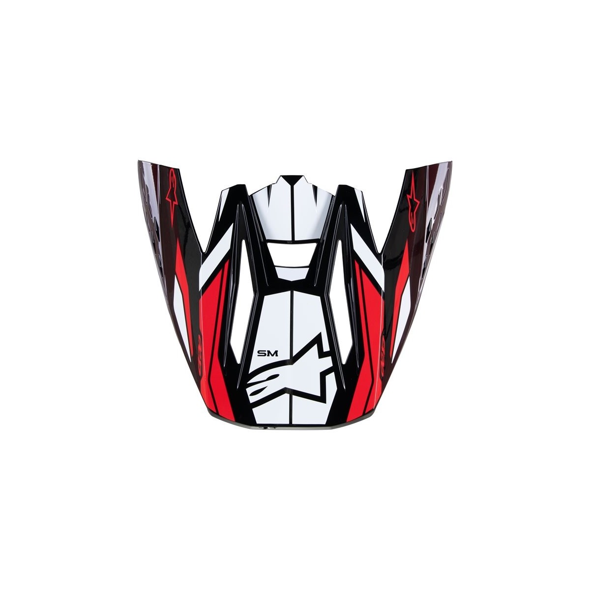 Visière Alpinestars S-M5 Action 2 Noir Blanc Rouge Vif Brillant 