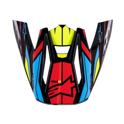 Visière Alpinestars S-M5 Action 2 Noir Jaune Fluo Rouge Vif Brillant 