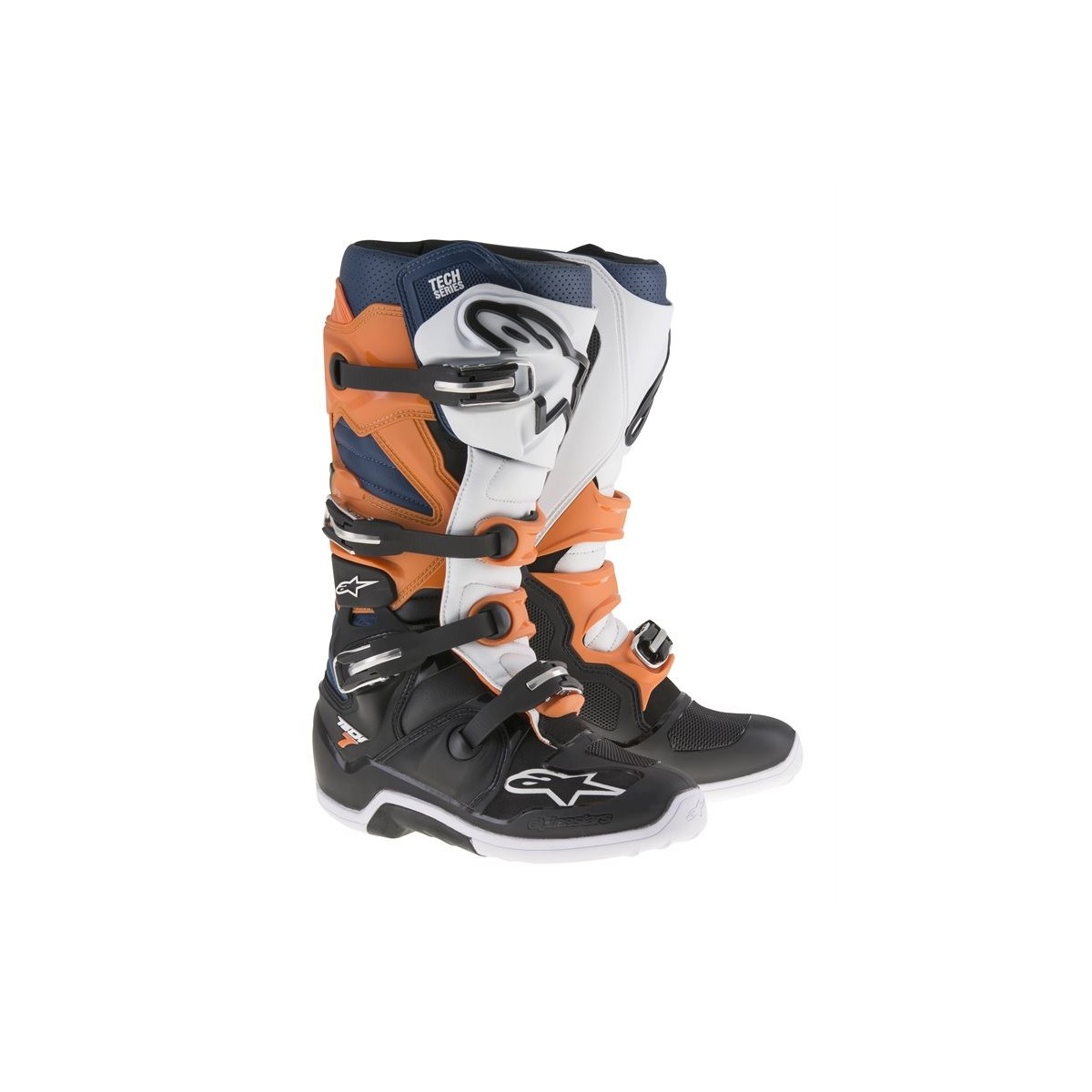 Bottes Alpinestars Tech 7 Noir Orange Blanc Bleu 