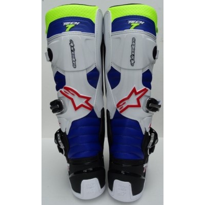 Bottes Alpinestars Tech 7 Blanc Jaune Fluo Bleu 
