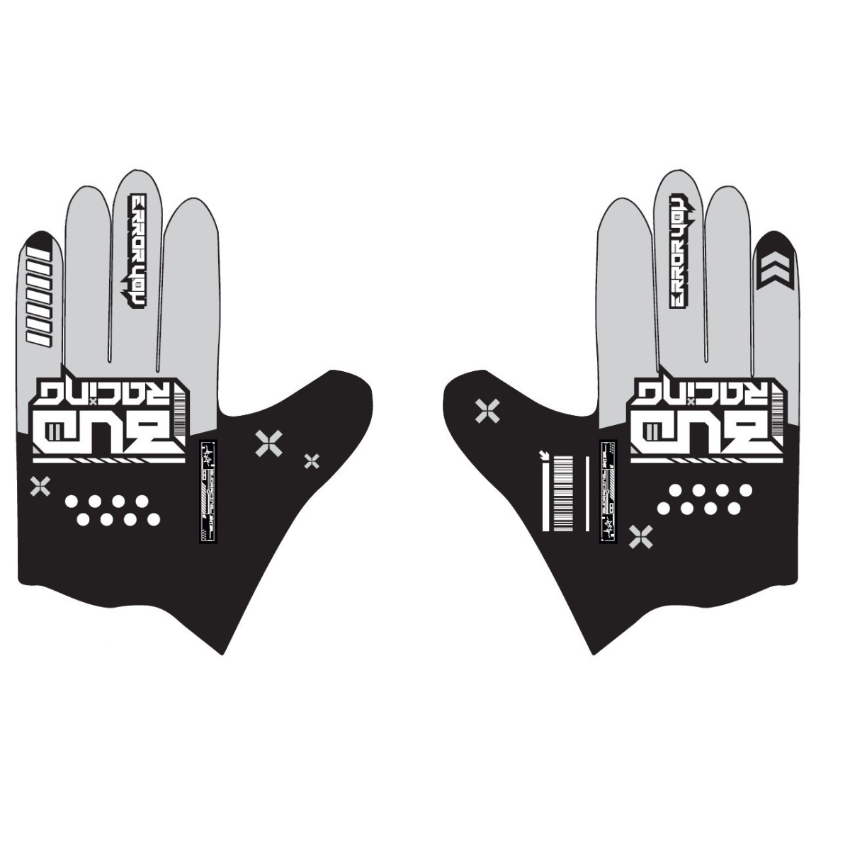 Gants enfants BUD SX Lite Error Gris Noir 