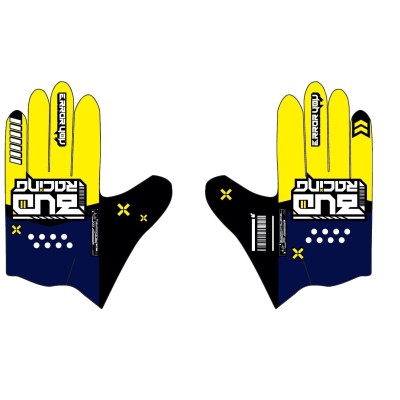Gants BUD SX Lite Error Bleu Jaune Fluo 