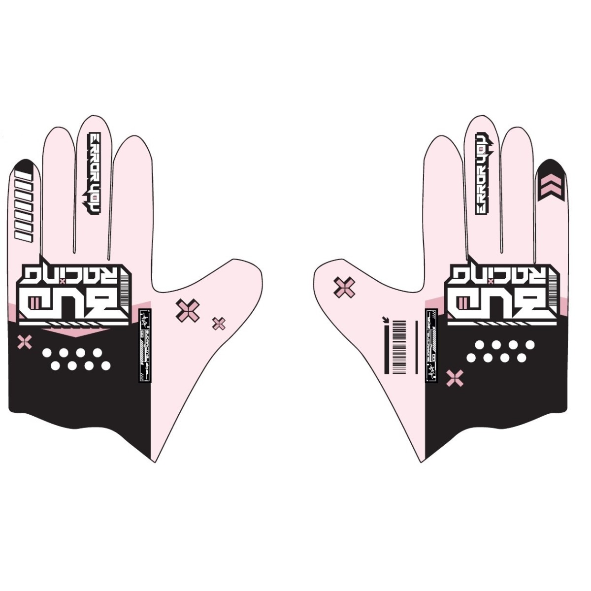 Gants enfants BUD SX Lite Error Lite Rose Noir. 