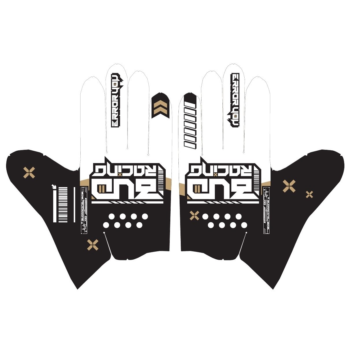 Gants enfants BUD SX Lite Error Blanc Noir Or 